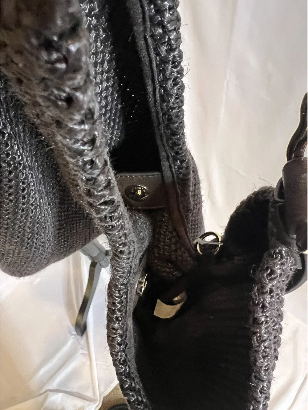 NWT Dolce Vita Birch Chocolate Crochet Hobo Shoulder Bag w/ Pouch Dust Bag